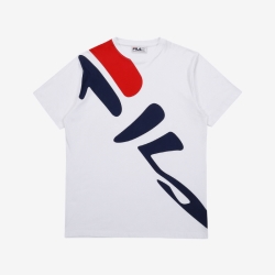 Fila Logo Round - Miesten Poolopaita - Valkoinen | FI-37281